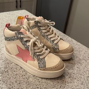 MIA Kids Sneakers with Pink Star and Glitter Accents